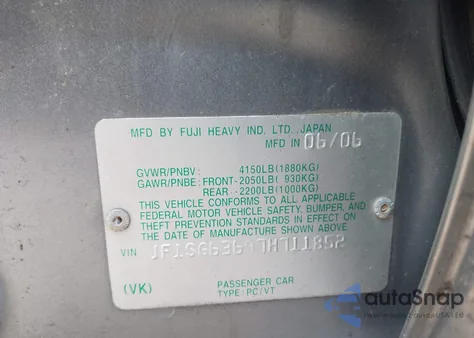 2007 Subaru Forester 2.5X из США, поврежденный, VIN JF1SG63697H711852